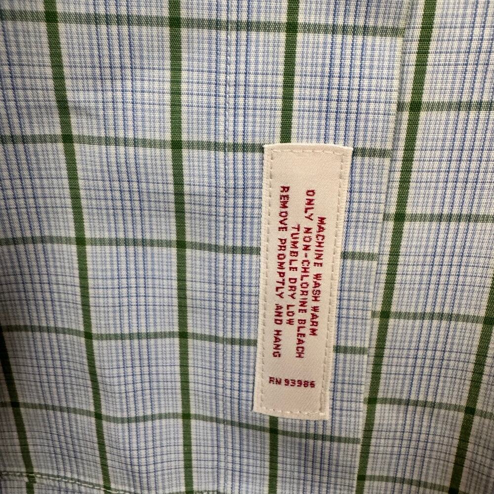 Brooks Brothers 346 Men’s 17 1/2-35 Button Up Plaid Non-Iron Cotton French Cuffs - Picture 8 of 8